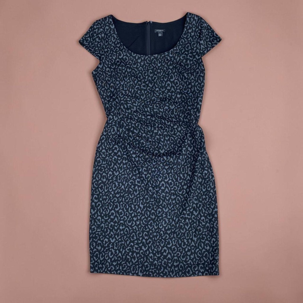 Ann Taylor Leopard Jacquard Sheath Dress Size 6